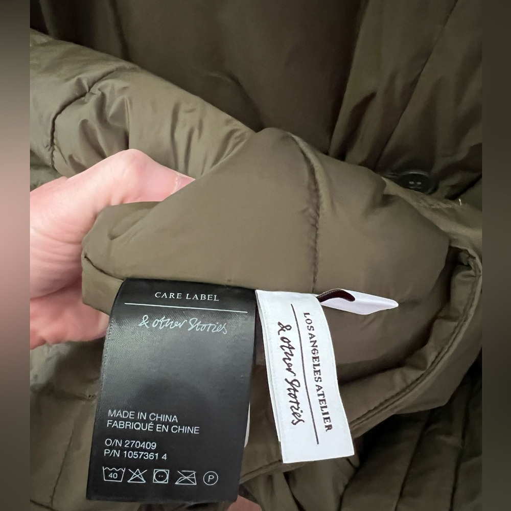 & Other Stories Belted Trench Coat In Olive Green Size Medium New - Picture 8 of 11